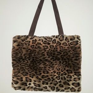 Handmade Leopard Imitation Fur Tote